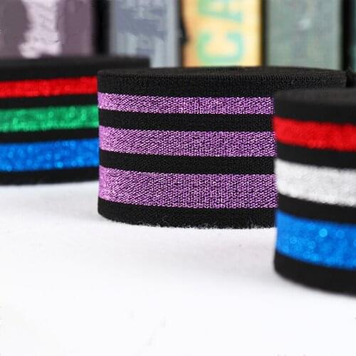 40mm Glitter Rubber Band Grain Trousers Elastic Bands 4cm Waistband Landyard for Keys Designer Webbing Bags Sewing Accessories