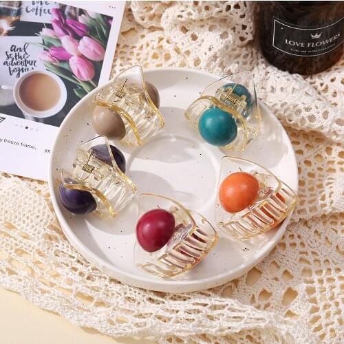Acrylic Small Crabs Hair Clip For Women Girl Colorful Hair Claw Clamps Female Plastic Barrette Hairpin Accessories Set