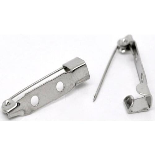 DoreenBeads 100 dull silver color Brooch Back Bar Pins Findings 25x5mm (B14303)