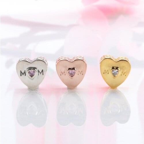 DoDoFly Authentic S925 sterling silver Mothers day mothers love beads Fit Original Charms Bracelet Necklace DIY Jewelry Making