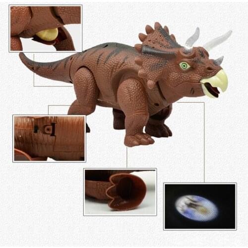 Electronic Lay Eggs Dinosaur Animal Toy Walking Roaring Triceratop Pet Gifts