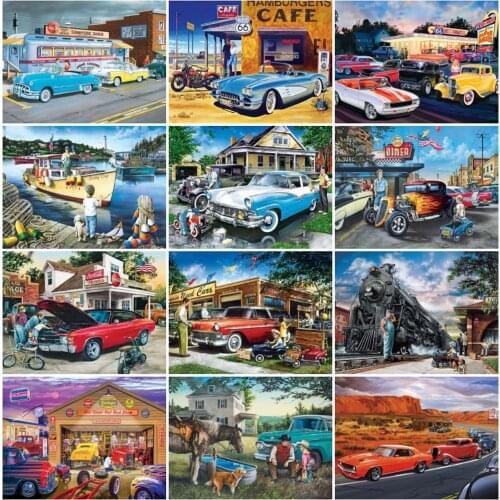 EverShine Diamond Painting Landscape Diamond Embroidery Car Mosaic Full Drill Picture Rhinestones Cross Stitch Handmade Hobby