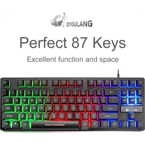 K16 87-key Rainbow Backlit Keyboard, 19-Key Collision-Free And 12 Multimedia Keys For PC/Laptop/Desktop Wide Compatibility