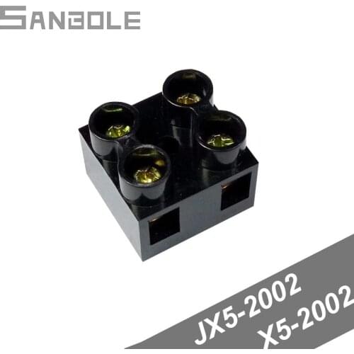 Terminal block Barrier X5-2002 Connect Black Connection Seat Plate 4 screws 2P 20A 600V Dual Row JX5-2002 Connector (50PCS)
