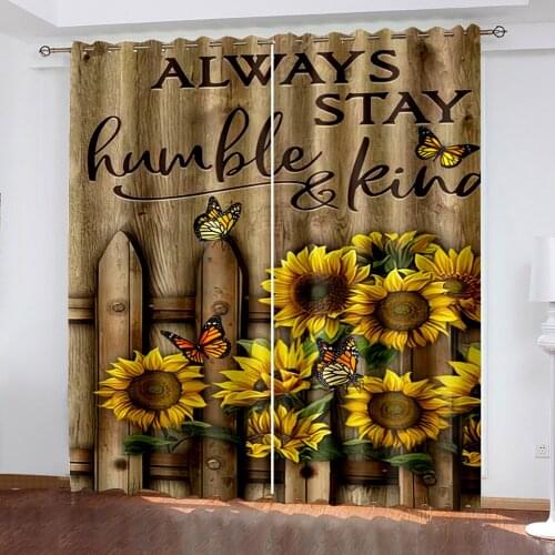 Beautiful Photo Fashion Customized 3D Curtains morden sunflower curtains 3D Window Curtain For Living Room