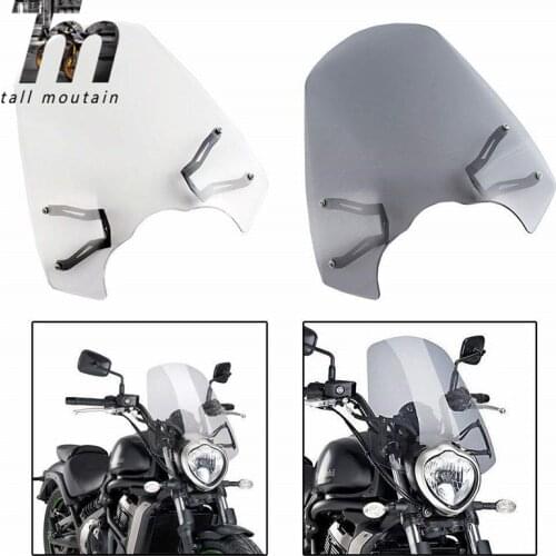 Motorcycle Windscreen Windshield with Bracket For KAWASAKI Vulcan S 650 EN650 VN650 Cafe 2015 2016 2017 2018 2019 2020 Clear New