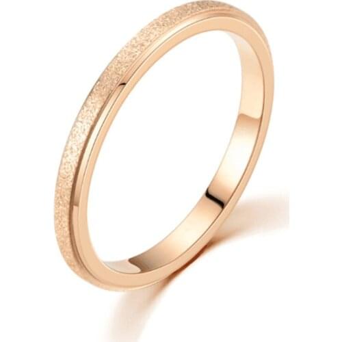 Fashion Jewelry Korean Simple Titanium Steel Stainless Steel Couple Female Rose Gold Party Rings for Women