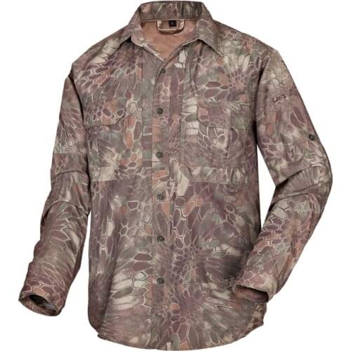 Mens Camouflage Military Style Shirts Army Tactical Quick Dry Long Sleeve Shirt Clothing Men Summer Combat Breathable Shirts