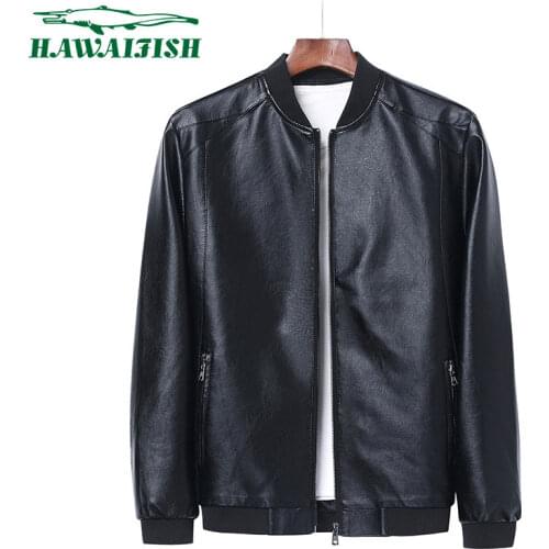 Hawaifish brand mens leather coat 2021 Casual Motorcycle PU Jacket Biker casual hot sale mens motorcycle clothing plus size