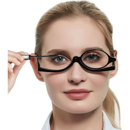 MARE AZZURO Makeup Reading Glasses Women Magnifying Glasses Rotating Folding Eyeglasses Monocular Cosmetic General +1.0 +1.5 +2