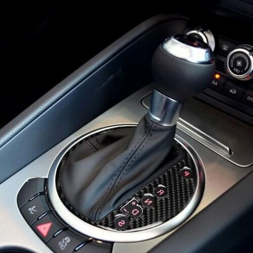 Mutips Car Gear Shift Panel Trim Carbon Fiber Sticker control Knob Button Cover For Audi TT 8n 8J MK1 Mk2 Mk3 TTRS 2008-2014