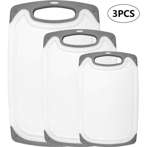 3PCS Plastic Cutting Board Non-slip Kitchen Cutting Board with Handles Vegetable Meat Tools Kitchen Accessories Chopping Board