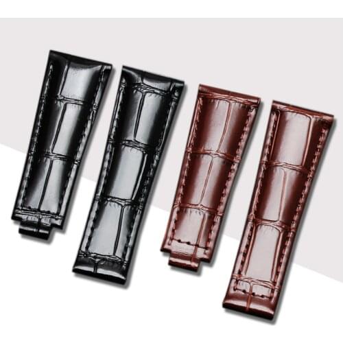 Factory direct sales leather watch strap FOR ROLEX WATCH leather watch accessories, substitute water ghost strap, black brown