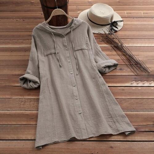 Plus size hooded Blouses 5xl Women Loose Ruffle Sollar Plaid Short Shirt Casual lady Pullover cotton clothes blusas talla grande