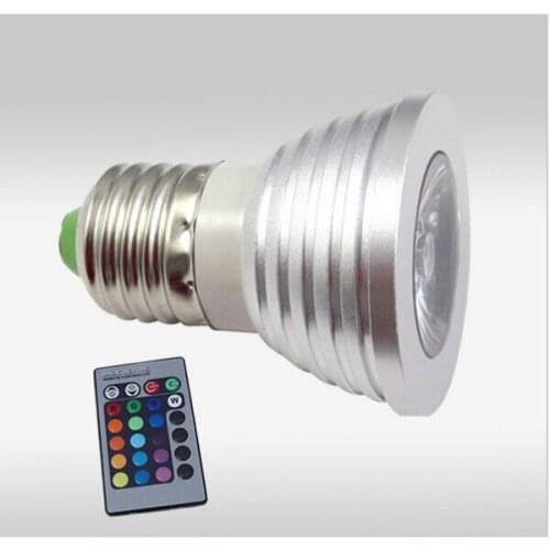 4W E27 E14 GU10 MR16 RGB Bulb Colorful LED Light Bulb LED Spotlight AC85V-265V with 24Key IR Remote Controller Free Shipping