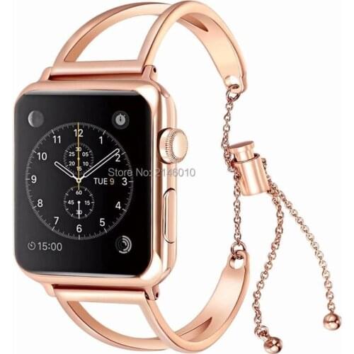 Strap for Apple Watch Band Stainless Steel Chain Wrist for iWatch Girl Glitter Fashion Adjustable Modern Design Series 4 3 2 1