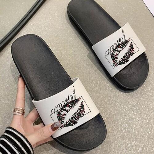 2021 Summer Lip Printed Graphic Printed Lady Slides Sandals Comfort Women Shoes Fashion Harajuku Slipper For Woman Mujer