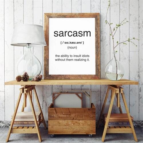 Sarcasm Definition Poster Canvas Painting Inspiration Print Wall Art Picture for Living Room Interior Home Decor Motivation