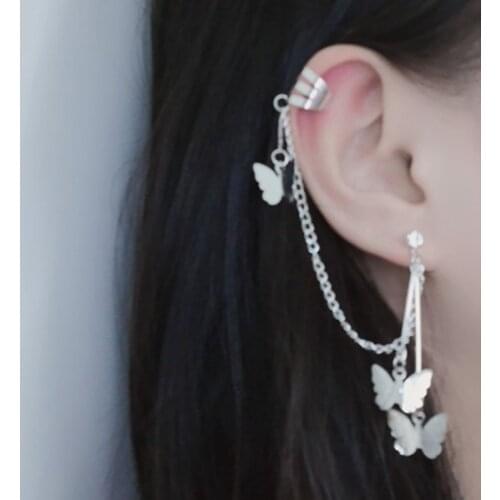 2021 New Fashion Butterfly Clip Ear hook Stainless Steel Ear Clips Earring Jewelry