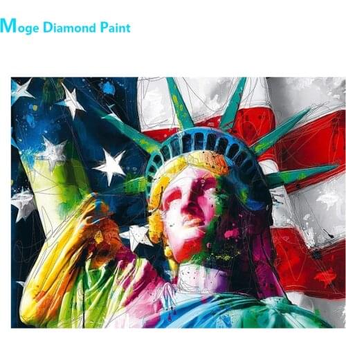 Statue of Liberty Diamond Painting American Flag Round Full Drill Nouveaute DIY Mosaic Embroidery 5D Cross Stitch Home Decor