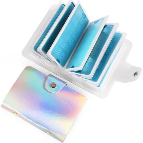 20Slots Nail Stamping Plate Organizer Empty Case Holder Square PU Leather Case for 6.5cm*12.5cm Nail Templates