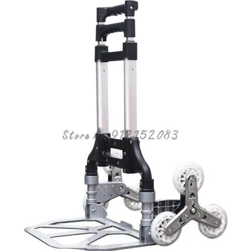Stair Climbing Cart Trolley Cart Shopping Cart Folding Portable Trolley Trolley Aluminum Alloy Trolley Small Cart Pull Cargo Lug