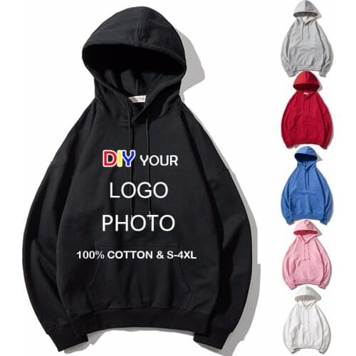 Men/Women Custom hoodies DIY Logo Photo Text Print hooded Hoodie Embroidery Customized sweatshirt cotton high quality streetwear