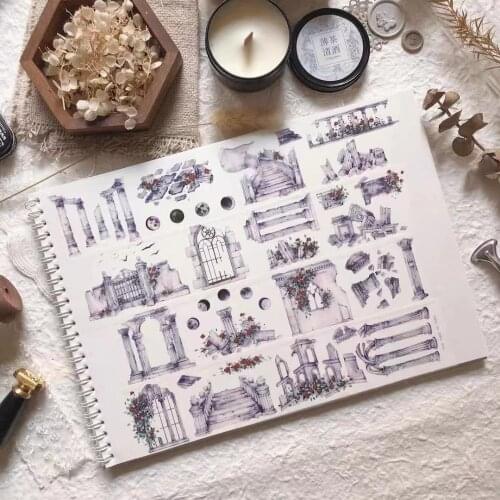 Vintage Rose Washi Tape for Card Making Bullet Journal DIY Scrapbooking Label Sticker