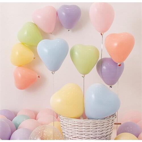 100pcs Macaron Latex Balloons Pastel Candy Heart Balloon Wedding Birthday Party Decor Baby Shower Decor Balloons Air Globos