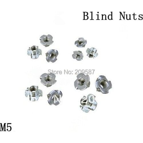 100pcs Metric M5 Zinc Plated Steel T Nuts Blind Nuts 4 Prongs Knock In Wood