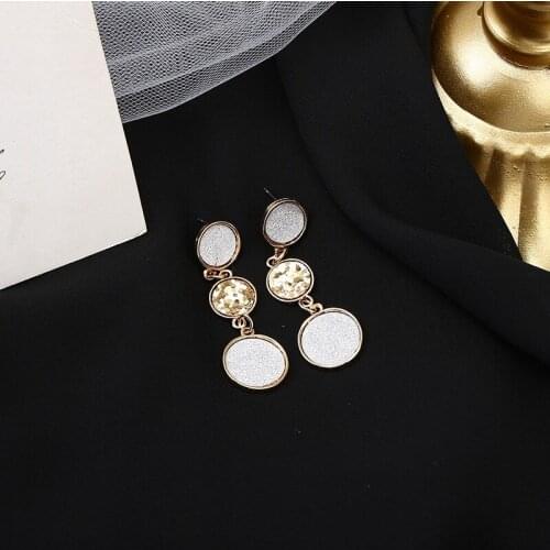 12 PCS/lot tassel frosted small sequin earrings vintage metal Long Dangle Earring Big Drop Earrings for Women Jewelry