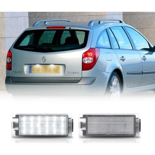 2x LED License Number Plate Light For Renault Twingo Clio Megane Laguna Vel Satis Fastback Master Kangoo Trafic OEM# 8200480127