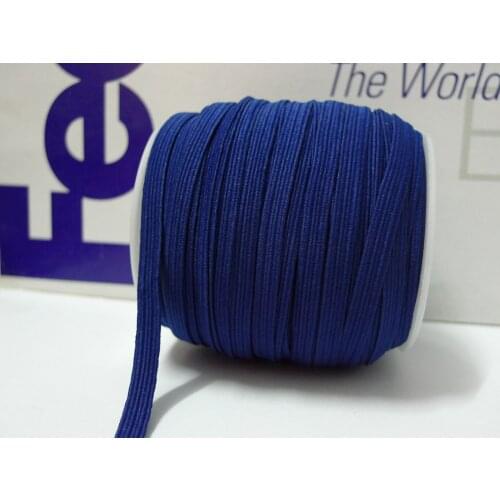50 Meters 1/4'' 6mm #7 Navy Colored Skinny Elastic Band