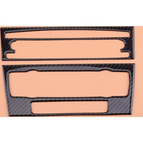 Car Carbon Fiber Black AC CD Control Panel Trim fit for BMW 3 Series E90 E92 E93 2005 2006 2007 2008 2009 2010 2011 2012