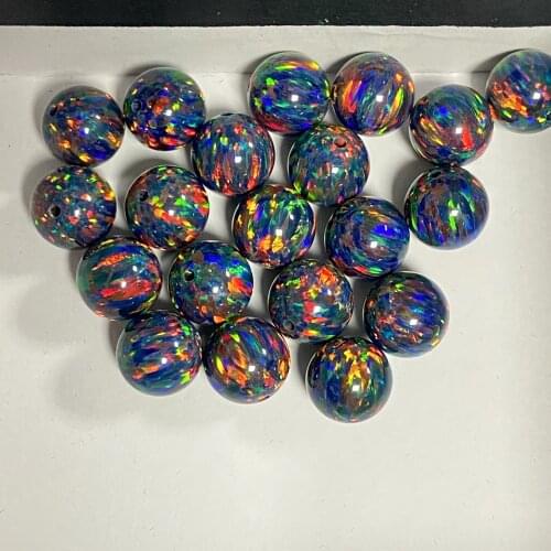 20pcs /Lot 6mm 8mm Synthetic Black Opal Beads Full Drilled Hole Beautiful Fire OP32 OP10 Stone Price