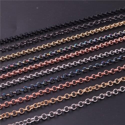1pcs 70cm stainless steel Link long Necklace Rolo Chain For Floating locket pendant DIY Jewelry Making 5 Colors