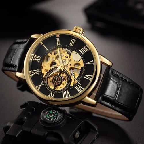 FORSINING Men Self Winding Mechanical Watch Mens Transparent Case Waterproof Watches Man Fashion Luxury Skeleton Wristwatch