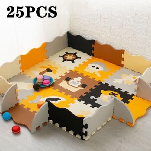 Baby Puzzle Jigsaw Soft Floor Mats EVA Foam Play Mat with Fence Thick Carpet Pad Toys For Kids Educational Toys Activity Pad