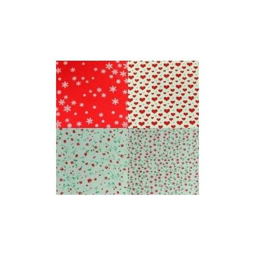 Printed Felt Fabric Poly DIY non-woven 28x28CM 20PCS MIX 4 pattern Christmax Snowflakes Flower Flora Red Heart DOT