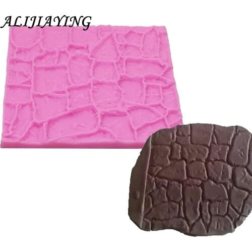 Stone pattern Sugarcraft Wall Bricks Texture Silicone Mold Fondant Mold Cake Border Decorating Tools Chocolate lace Mold D0663