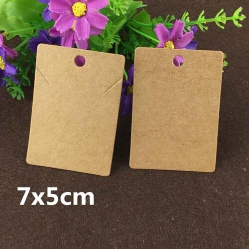 100pcs 7*5cm Kraft Paper Necklace Card and Blank Pendant Card Jewelry Packing Cards for jewelry ornament Display packing Card