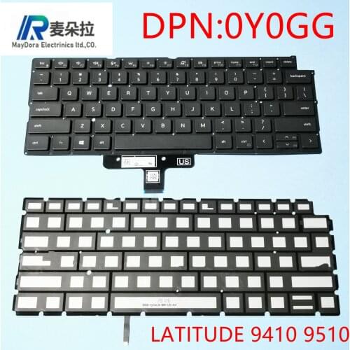 US IND backlight Keyboard for Dell LATITUDE9000 9410 9510 9420 9520 laptop 0Y0GG gray