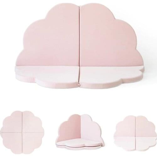 Baby Play Mat Kids Rug Puzzle Foldable 4 Petals Childrens Mats Toys For Baby Crawling Game Pad Soft Gym Carpet Diameter 150 cm