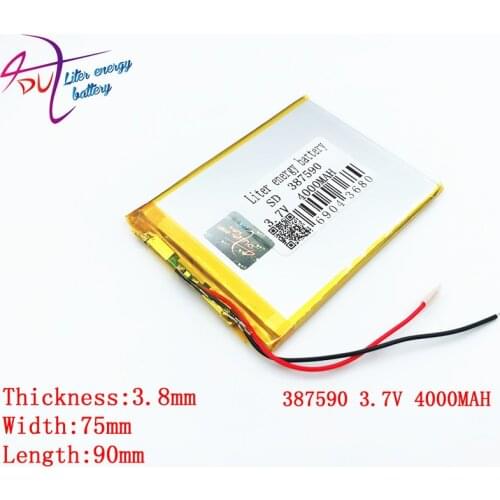 Size 387590 407590 3.7V 4000MAH Lithium polymer Battery with Protection Board For PDA Tablet PCs Digital Products