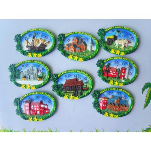 Malaysia Tourism Memorial Resin Refrigerator Sticker Malacca Heritage City Collection