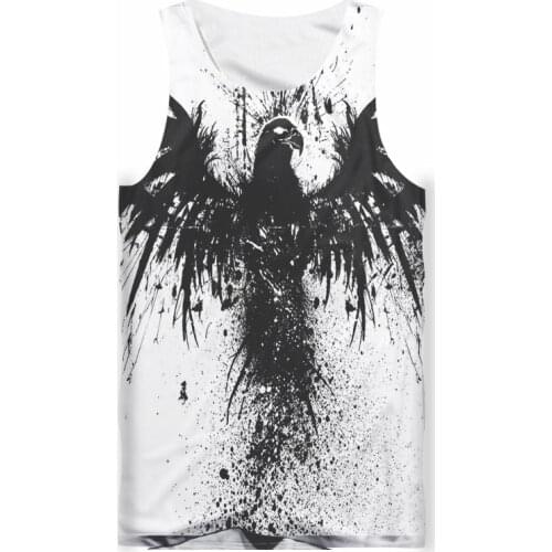 Black white elements Summer Tank Tops Mens Sleeveless Vest Fashion 3D Print Black hawk Cool Men Women Tank Top Casual Vest