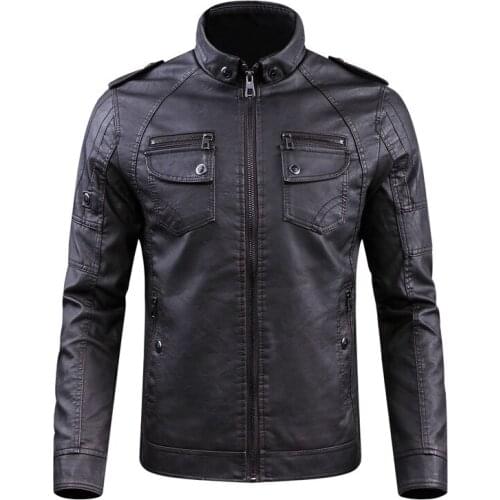 Leather Jacket Men Coats 4XL Brand High Quality PU Outerwear Men Business Winter Faux Fur Male Jacket Fleece