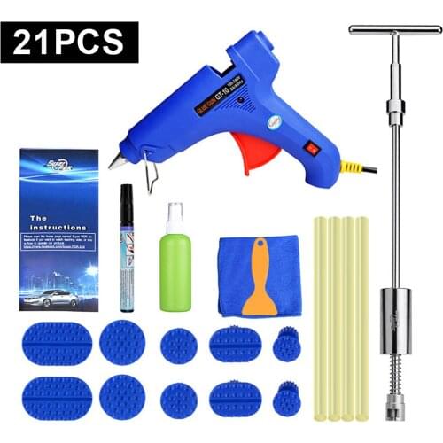 21PCS Dent Puller Kit Dent Scratches Remover Dent Removal Repair Kit for Car Body Dent Repair Kit