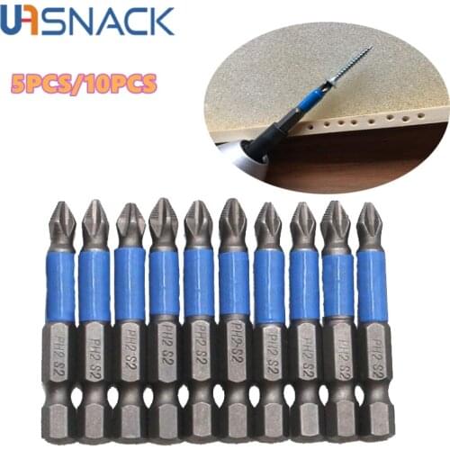 5/10pcs 50mm PH2 Anti Slip Electric Screwdriver Bit Set Hand Tools 1/4 Hex Shank Magnetic Screwdriver Drill Bit Cross Bit Drill