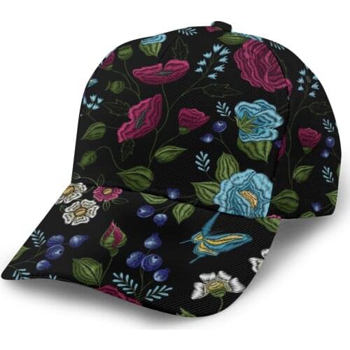 2021 Summer New Unisex Outdoor Sport Sunscreen Baseball Hat Running Visor Cap Traditional Floral Folk Style